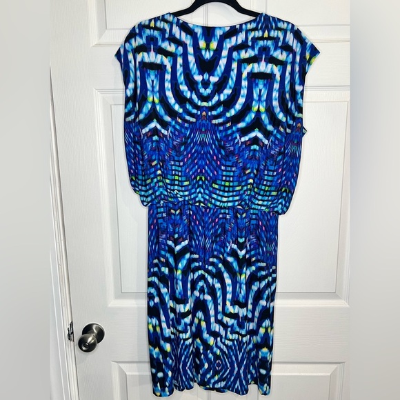 R&K Women’s Sleeveless Blue/Multi Dress - Size Large - Picture 2 of 4